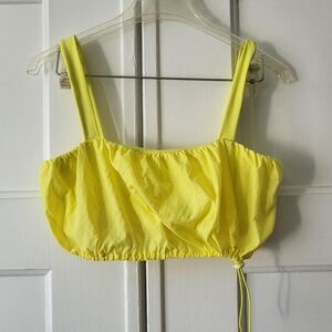 Daily Drills Bubble Bra Top Neon Yellow Size Small Nylon Workout